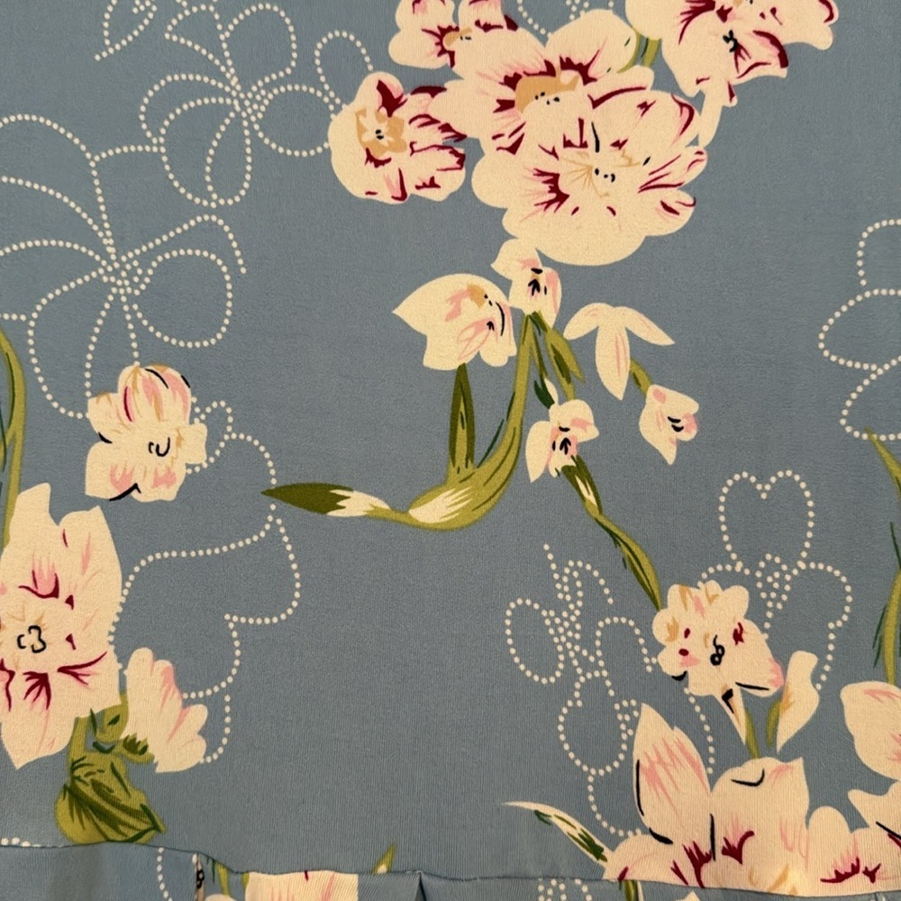 NWT Blue Floral Long Sleeve Dress - Picture 2 of 8